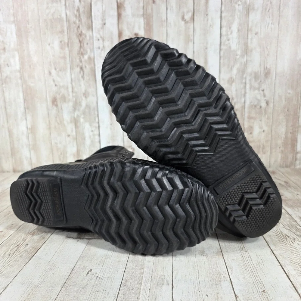 Sorel Men's Black Leather Lace Up Duck‎ Winter Snow Boots Waterproof Size 10